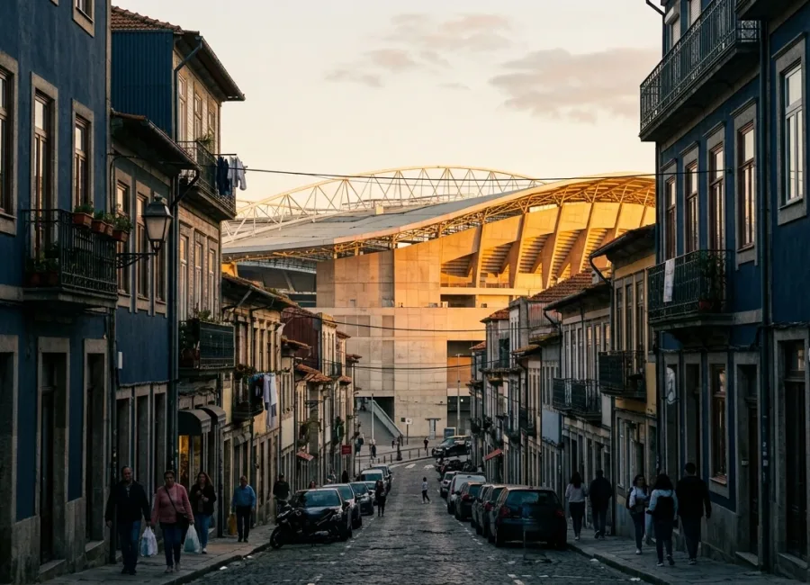 Stade de football à Porto au Portugal
